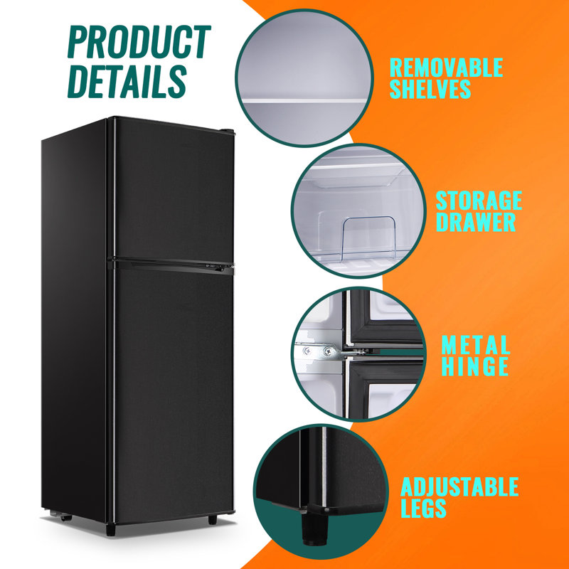 WANAI Double Door Small Refrigerator with Freezer, 5.0 Cu.Ft Large Size  Fridge with 7 Level Adjustable Thermostat & Removable Shelves, Mini  Refrigerator for Kitchen Apartment and Office | Wayfair